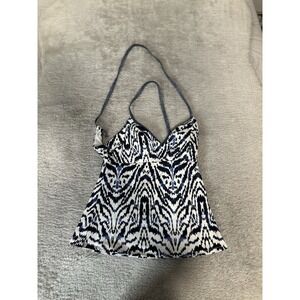 New Jessica Simpson Abstract Women's Blue Bikini Shirt‎ Size Small